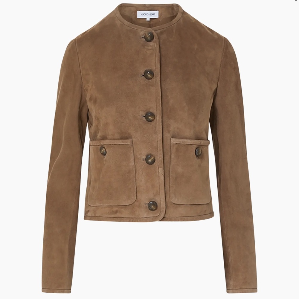 Veronica Beard Andrea tailored suede jacket